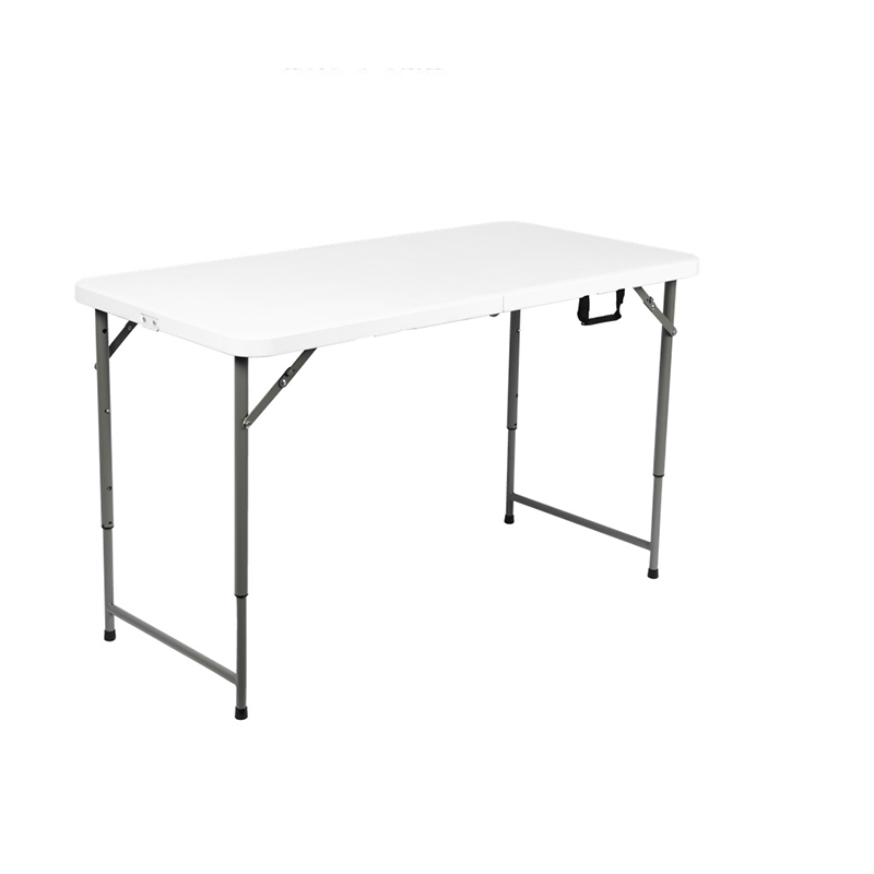 Folding Table 6ft Heavy Duty HDPE White Plastic Portable Table Fold-in-Half Utility Dining Foldable With Carrying Handle Indoor Outdoor For Picnic